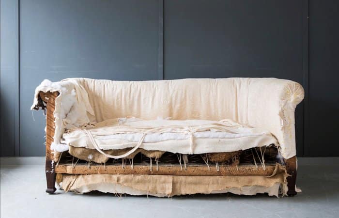 Old sofa in need of reupholstering