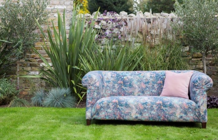 Reupholstered Chesterfield sofa
