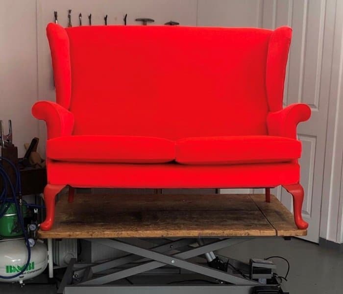 Reupholstered Parker Knoll sofa