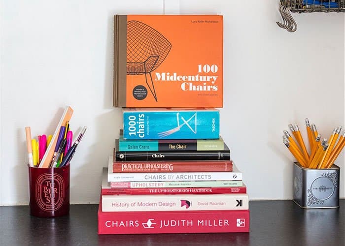 Pile of upholstery books