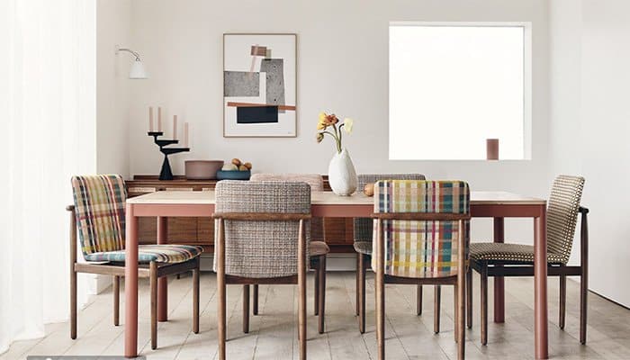 Oxley Range by Romo dining room table and chairs