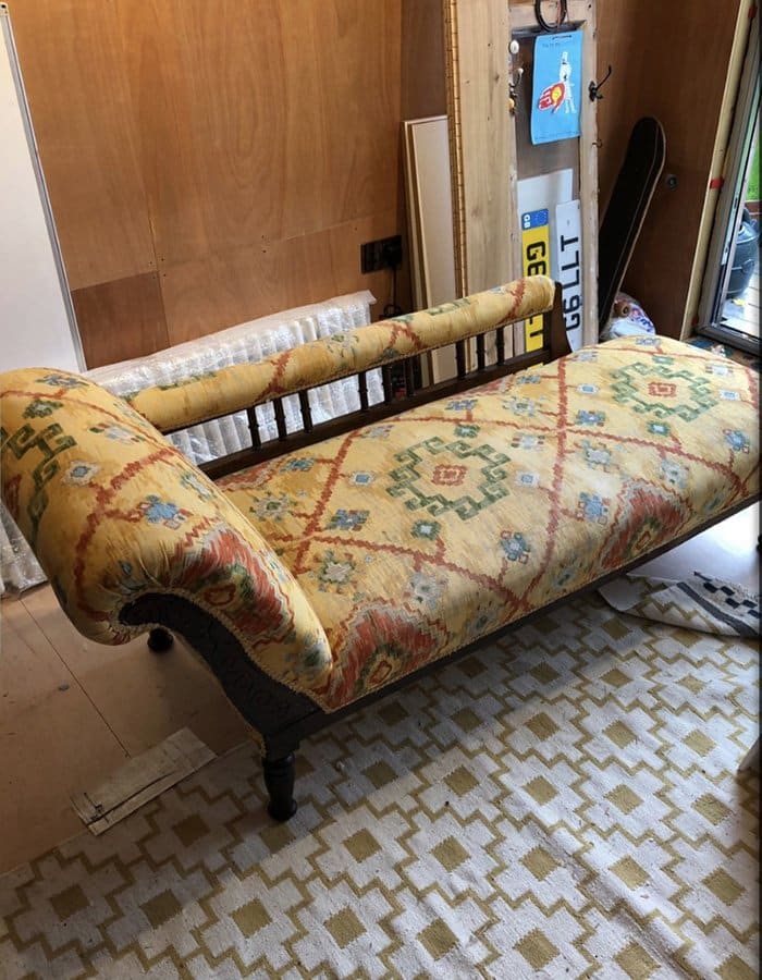 Chaise lounge in need of reupholstering