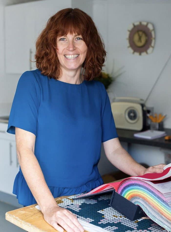 Sharon O'Connor looking at new fabrics