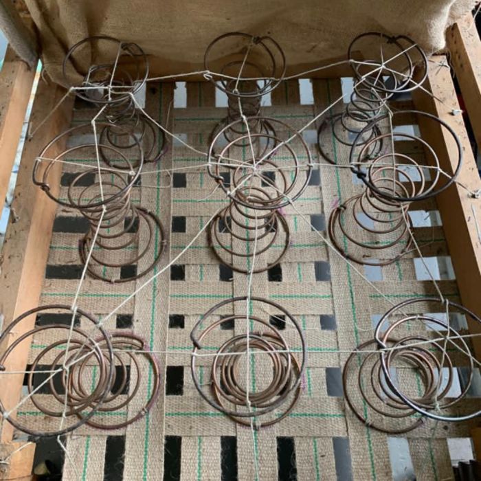 Base springs of 19th Century Cornelius V Smith arm chair