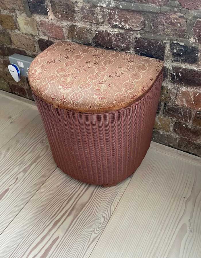 Lloyd Loom Ottoman ready for upholstery