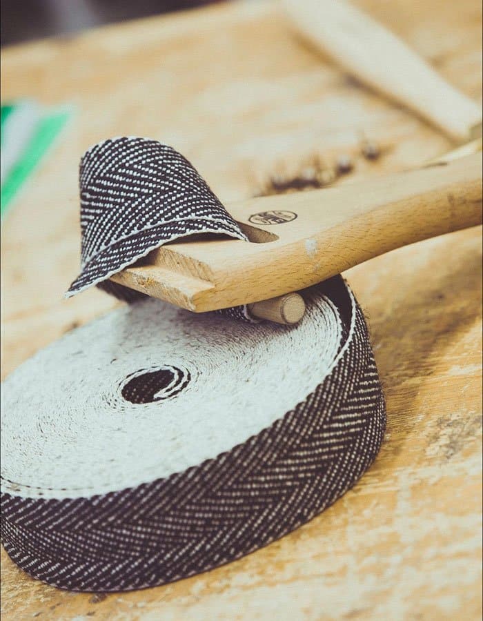 Upholstery tape in workshop