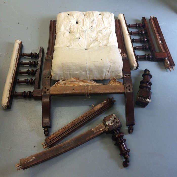 Dismantled chair in need of reupholstering
