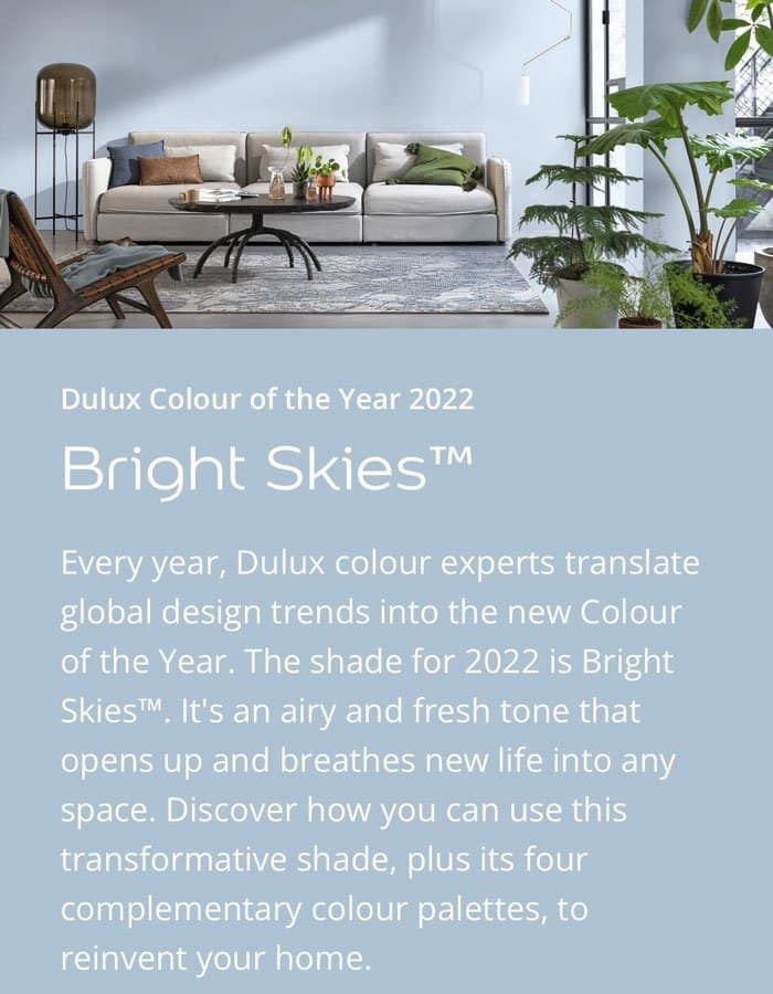 Poster of Bright Skies Dulux colour of the year