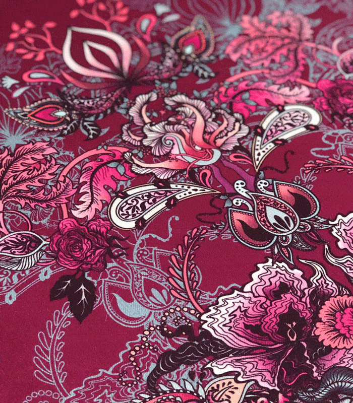 Becca Who's pink and blue floral fabric