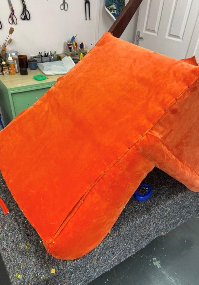 closing a reupholstered chair