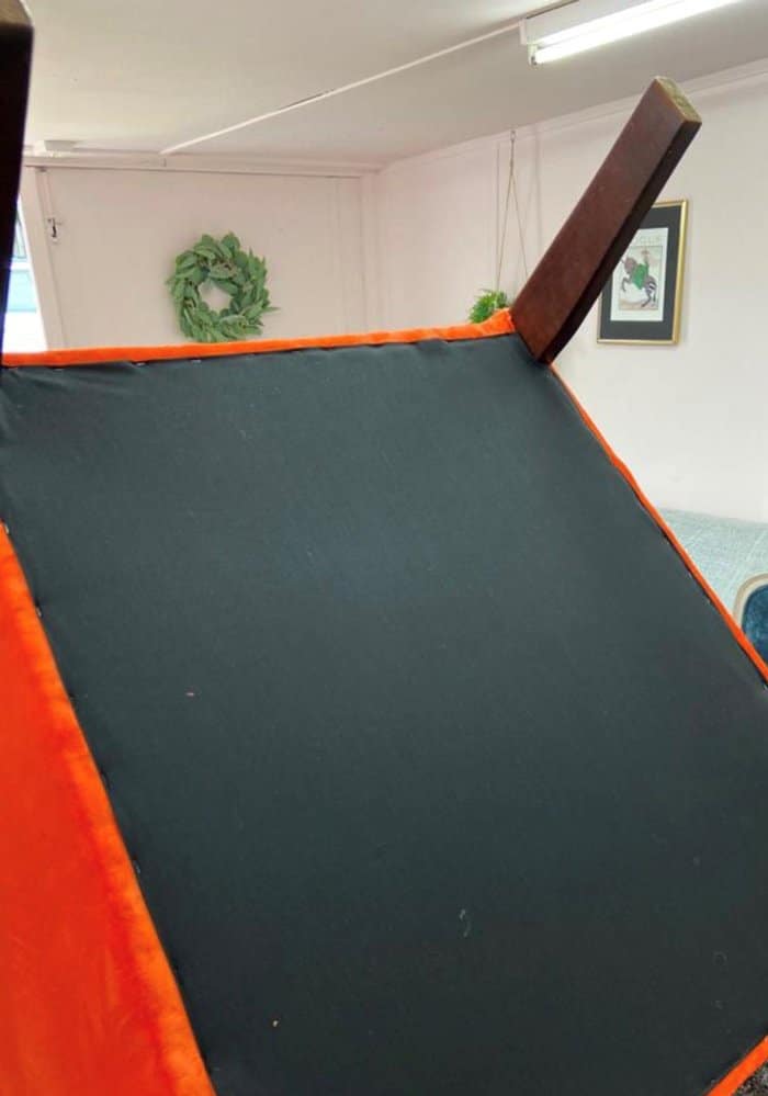 adding a bottom cloth reupholstering a chair