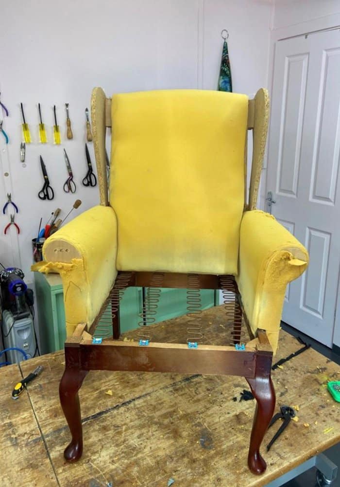 re-using the back and arm foam when reupholstering a chair