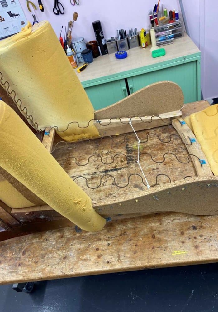 removing the seam foam when reupholstering a chair