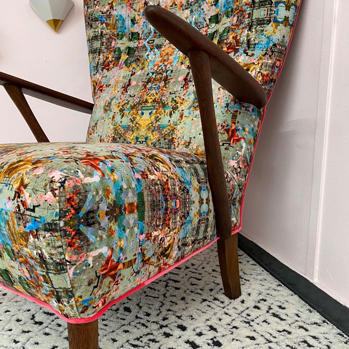 upholstered chair by Very Vintique