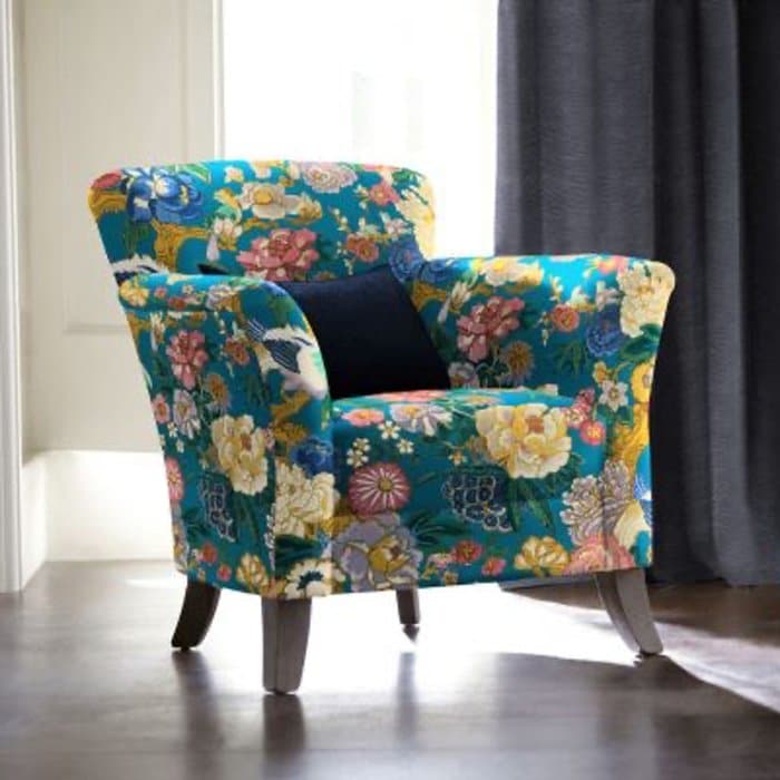 Arley House flowery patterned chair with recycled base cloths
