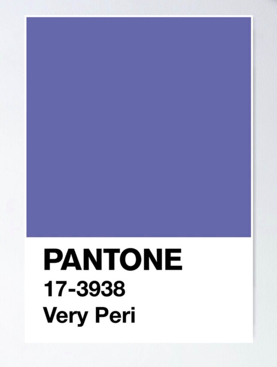Pantone colour swatch in Very Peri Lilac