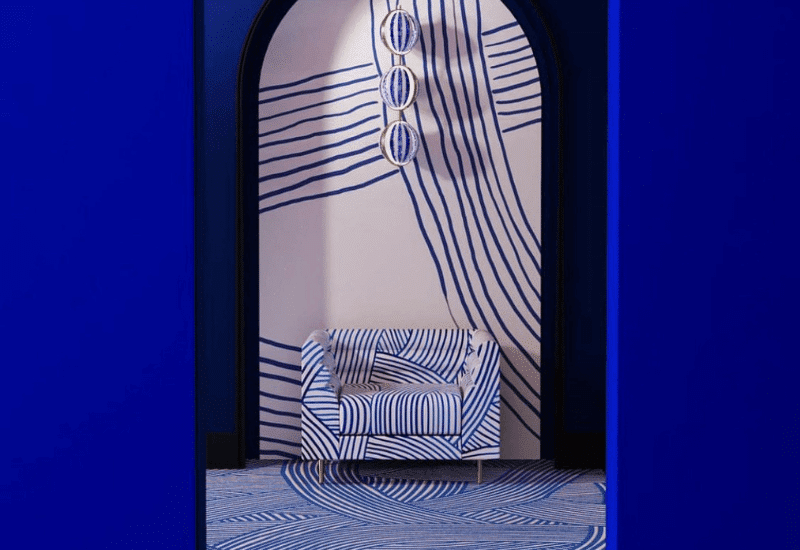 Bethany Gray's famous modular stripe ripple chair.