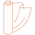 Vintique Upholstery – Roll of fabric Drawing of roll of fabric