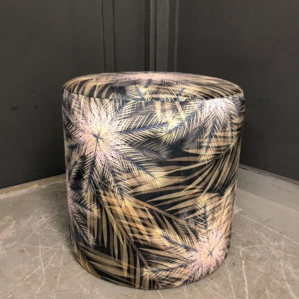 Footstool with a large, palm leaf print