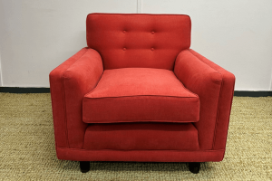 G-Plan chair reupholstered in Romo Fabrics Linara.