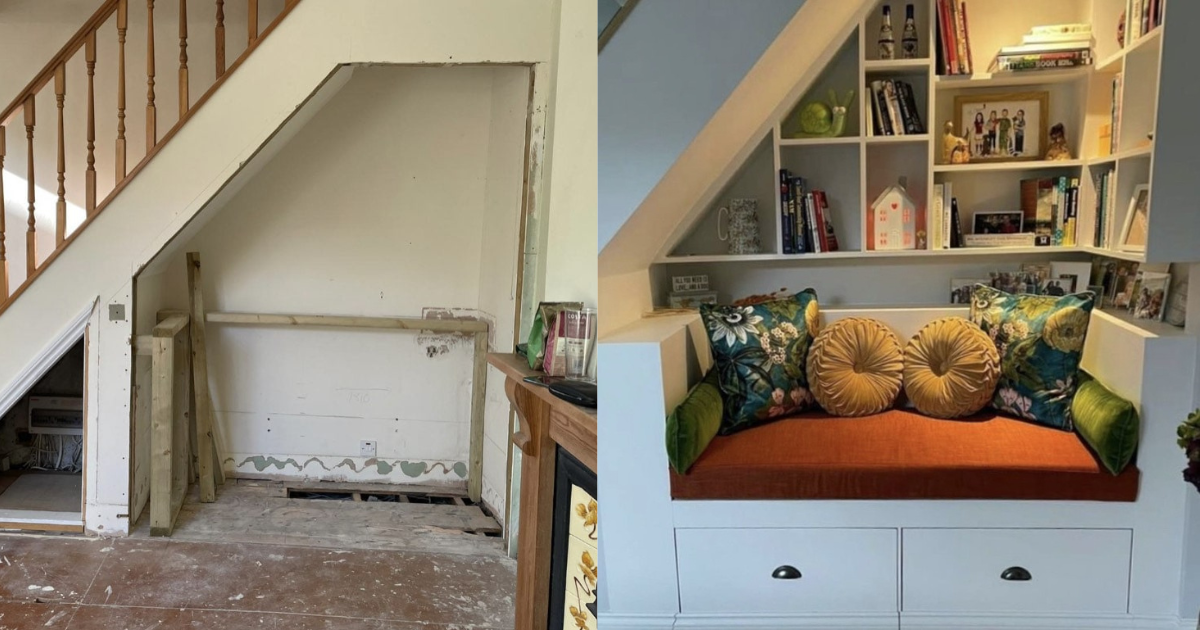 A reading nook that has utilised bench seating and expert upholstery