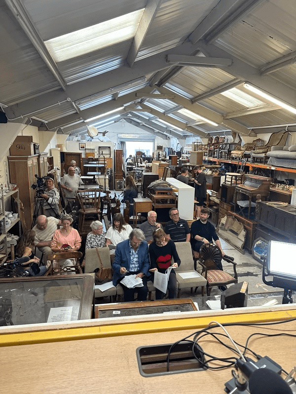 Windsor Auctions warehouse during a live auction