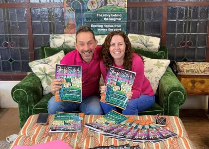 Upholsterers Sharon O'Connor and Robbie Richardson at the launch of Stuff Stitch