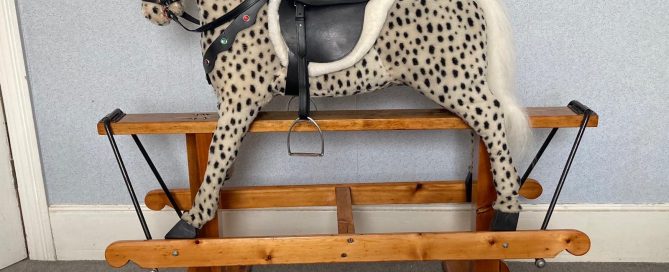 Restored rocking horse spotting dobbin