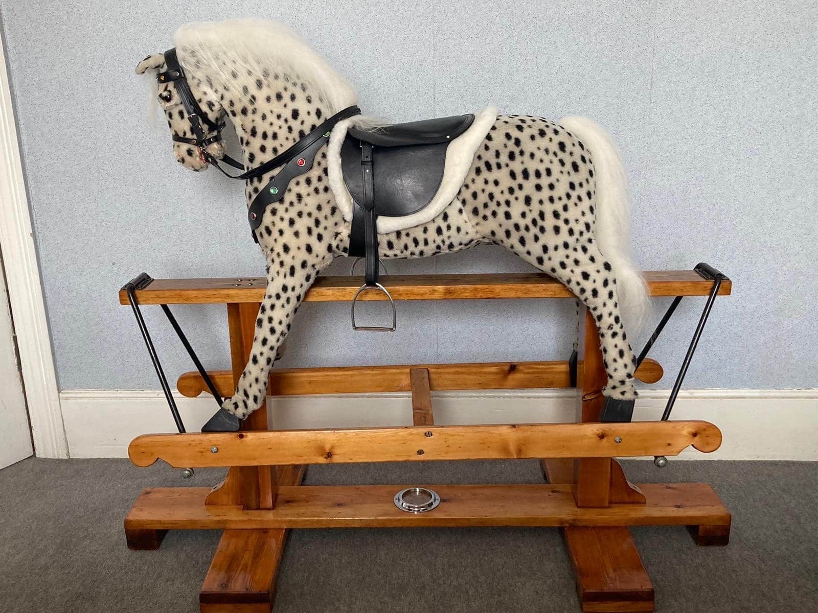 Restored rocking horse spotting dobbin